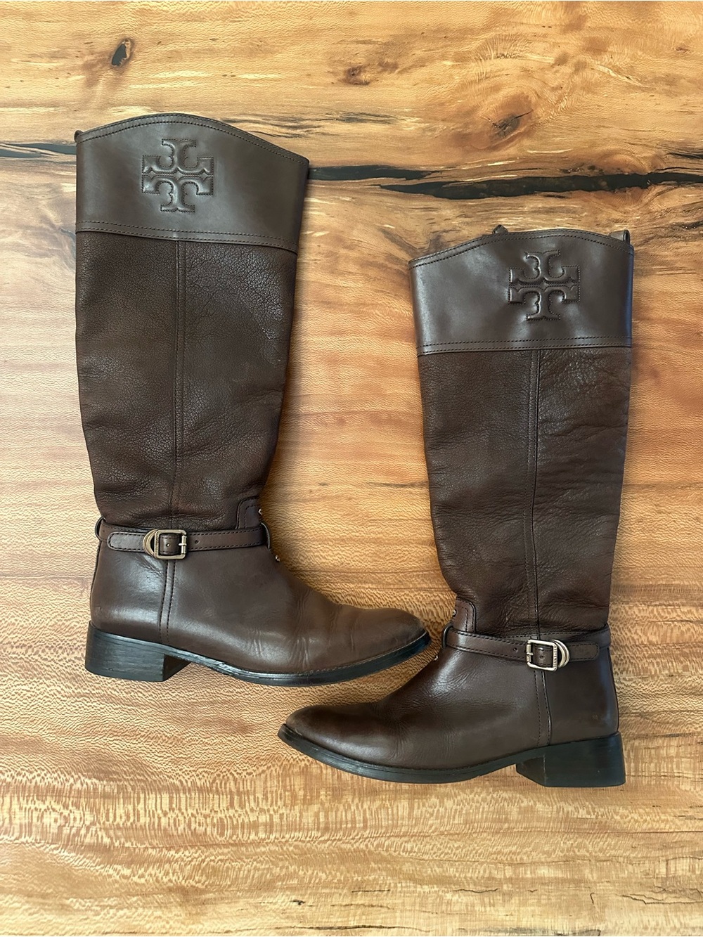 Tory Burch Simone Riding Boot Brown 
Leather | Size: 8.5